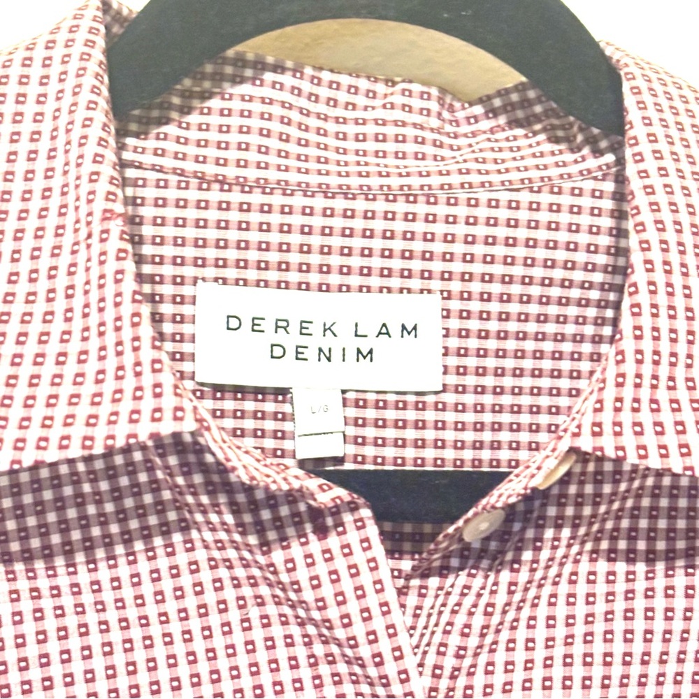 Derek Lam Denim Button Down Blouse Top Large - image 2